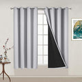 Yakamok Light Grey 100% Blackout Curtains 54 Inches Long 52" Wide 2 Panel by Yakamok