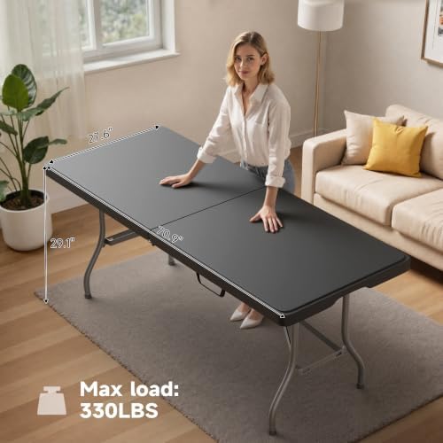 Heavy Duty Folding Table, Sturdy Portable Foldable Table - Image 6