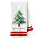 Merry Christmas Kitchen Towel, Christmas Tree Decor Dish Towel by Unknown