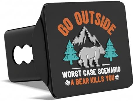 Go Outside Funny Bear Hitch Cover - Image 2