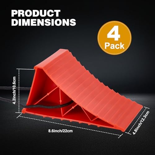 PAHTTO Wheel Chocks, Hard Plastic Wheel Chocks for, Effective in Keeping Your - Image 2