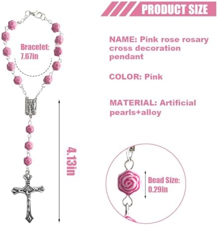 smilfuy 2PCS Car Rosary for Rearview Mirror - Image 2