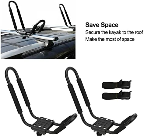 Kayak Roof Rack, Universal Kayak Carrier J Shaped Bar Rust Proof Metal Canoe - Image 4