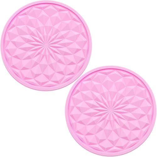 2 Pack Silicone Car Cup Holder Coaster – 2.75 Inch Non-Slip Drink Mat, by MEAJOO