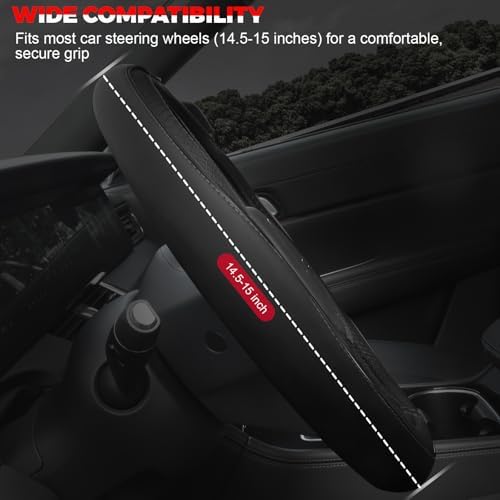 Ouzorp Car Steering Wheel Cover, Microfiber Leather Steering Wheel Covers - Image 2