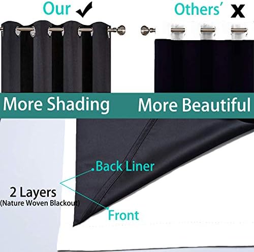Yakamok Pure White 100% Blackout Curtains 108 Inches Long 52" Wide 2 Panel - Image 5