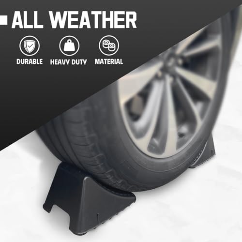 HOXWELL 4 Packs Wheel Chocks for Travel Trailers, Non Slip Black Wheel Chock - Image 6