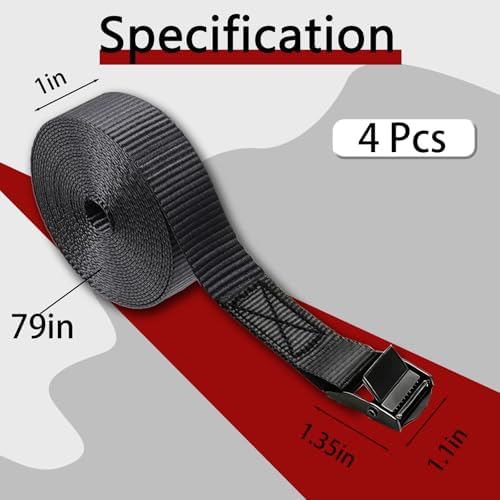 Lashing Straps with Buckles, 1 Inch × 6.7 Feet, Cargo Tie-Down Strap - Image 5