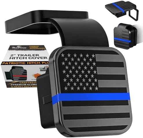 Hitch Cover, Aluminum American Flag, CAR WASH Safe, UV Resistant by TrkWyze