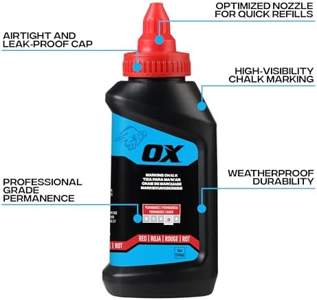 OX Red Chalk Line Powder 8oz Refill - Image 2