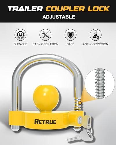 RETRUE Universal Coupler Lock Trailer Locks Ball Hitch Trailer Hitch Lock - Image 4