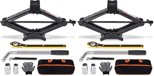 Scissor Car Jack 2 Ton Tire Changing Kit by Gurduenon