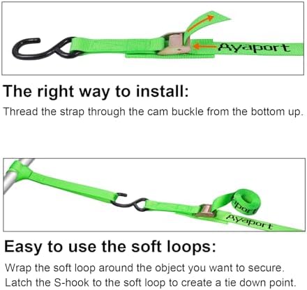 Ayaport Cam Buckle Tie Down Straps 10 feet, 4 Pack - Image 4