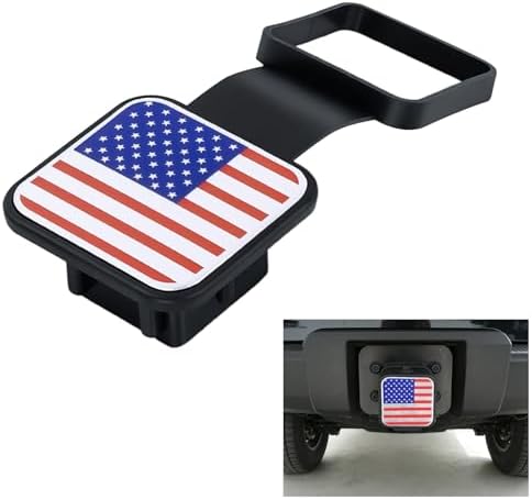 Rubber American Flag Trailer Hitch Cover 2 Inch, Tow Tube Cover Plug Cap by Unknown