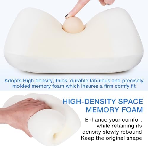 2 Pack Car Neck Pillow, Softness Leather Car Headrest Pillow, 100% Memory Foam - Image 3