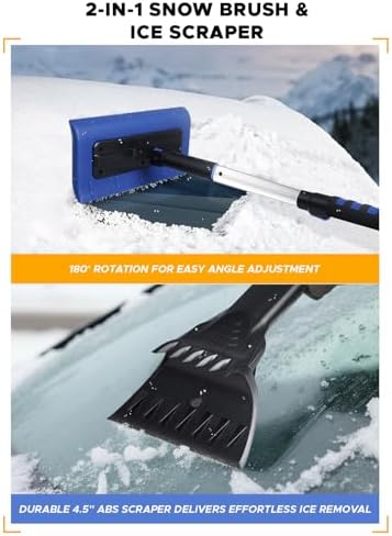 EcoNour 49" Snow Broom with Ice Scraper - Image 5