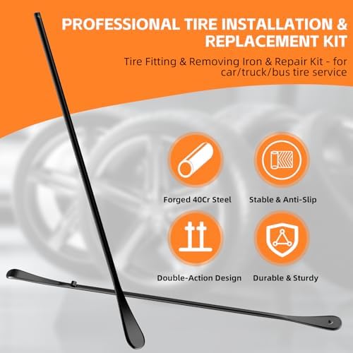 2 Pack 38 Inches Tire Crowbar Spoon Set, Forged 40Cr Steel Tire Mount & Demount - Image 4
