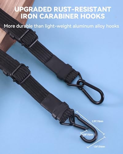 Heavy Duty 80" Flat Adjustable Carabiner Bungee Cords - Image 5