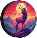 Abstract Mountain Sunset and Deer Spare Tire Cover Wheel Protectors by Unknown