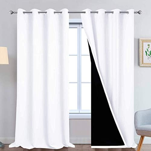 Yakamok Pure White 100% Blackout Curtains 108 Inches Long 52" Wide 2 Panel by Yakamok