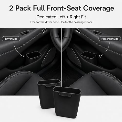 2-Pack Black Silicone Car Trash Cans - Image 6