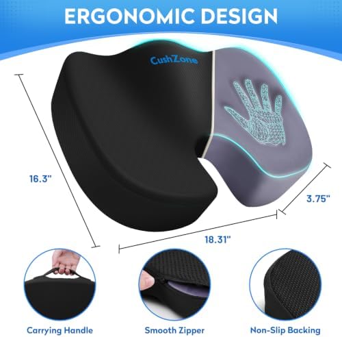 CushZone XL Memory Foam Seat Cushion - Image 2