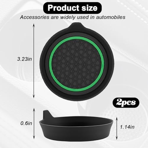 HZEL Car Cup Holder Coasters, Recessed Automotive Drink Mat Decoration - Image 2