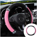 JOYCOURT 15 Inch Bling Soft Leather Car Steering Wheel Cover by JOYCOURT