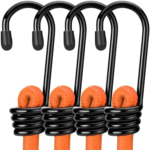 WORKPRO 24" Bungee Cords with Hooks, 4 Pack Heavy Duty Outdoor Bungee Strap by WORKPRO