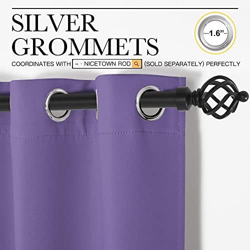 NICETOWN Lilac Purple Blackout Curtains 78" Long, 2 Pieces - Image 3