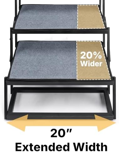 Veehoo Foldable Dog Steps for Car SUV, Large Dogs Car Stairs Extra Wide 20" - Image 3