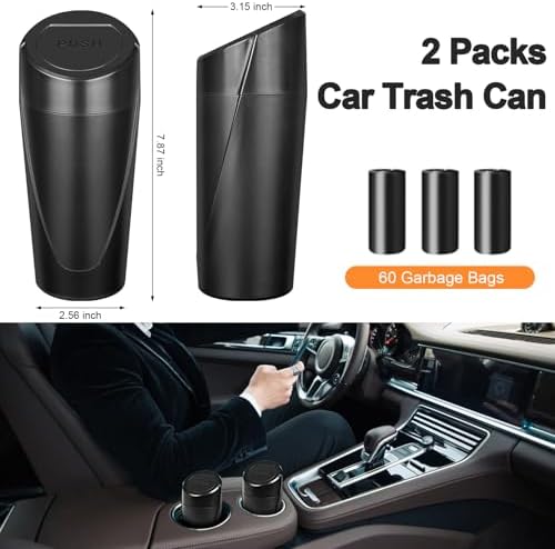 Car Trash Can, 2 Packs Mini Cup Holder Car Garbage Can - Image 6