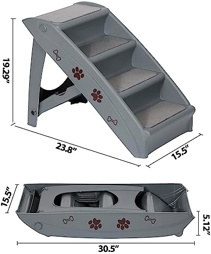 ZENY Dog Stairs for Bed 20" H, 4-Step Dog Steps for High Bed - Image 4