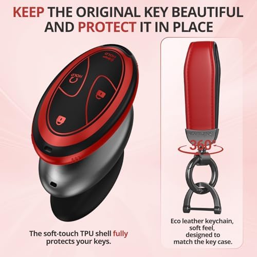 for Hyundai Key Fob Cover & Leather Keychain - Image 3