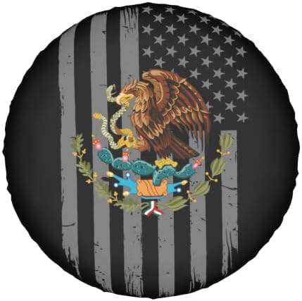 USA Mexico Flag Spare Tire Cover, Universal Waterproof & Dustproof Wheel - Image 2