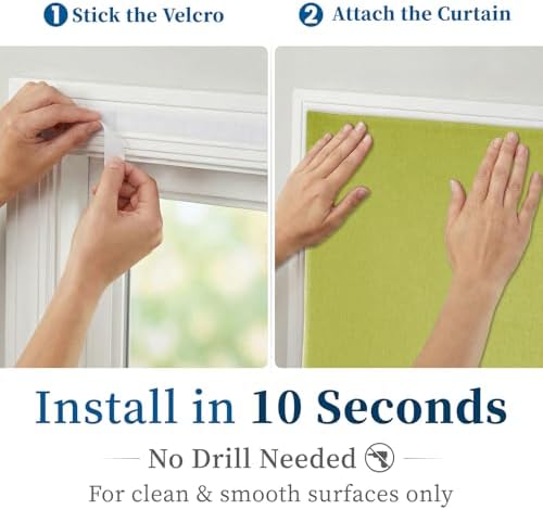 100% Blackout French Door Curtains, Room Darkening Shades Small Window Curtain - Image 3
