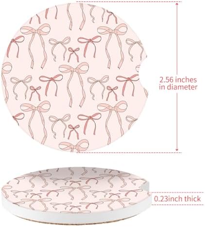 Cute Bowknot Car Coasters, Absorbent 2 Pack - Image 6