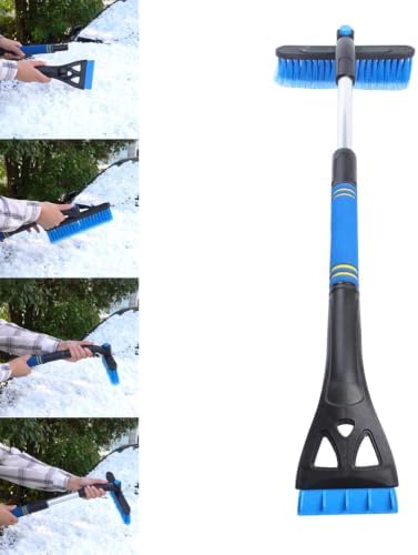 TEHAUX Snow Removal Brush Car Ice Scraper Telescopic Blue PVC PP Metal - Image 7