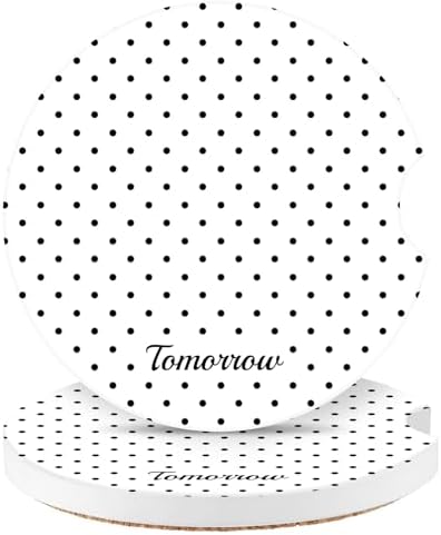 Cute Fashion Polka Dot Car Coasters 2 Pack by Watbro