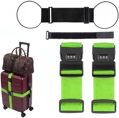 CLOLOP Luggage Strap 2 Pack, Heavy Duty Adjustable Suitcase Belt by CLOLOPPUMPS