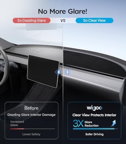 Wigoo Dashboard Cover for Tesla Model 3 Highland, Anti-Glare Suede - Image 2