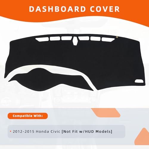 Dashboard Cover Dash Mat Fit for Ho-nda Civic 2015-2012, Car Dash Board Mat - Image 2