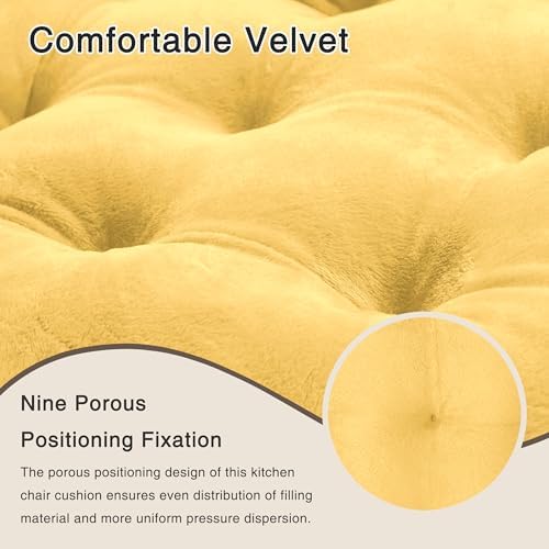 OVOV 6 Pack Chair Cushions for Dining Chairs 15.5"x15.5" Pastel Yellow - Image 4