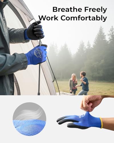 OKIAAS Work Gloves for Men, Ultra Thin and Lightweight Working Gloves - Image 4