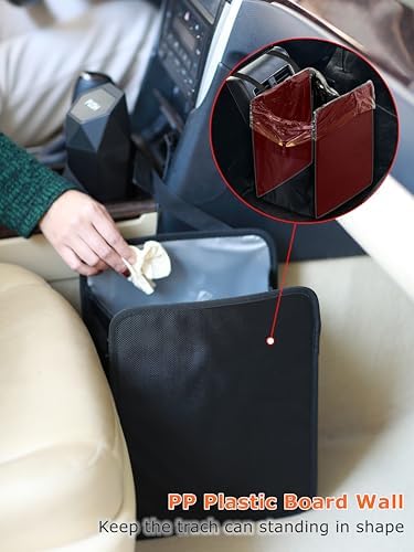 Ginsco 3 Gallons Open-Top Car Trash Can, Large Capacity Hanging Leakproof Car - Image 4