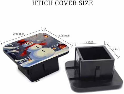 Snowman Towing Hitch Cover Winter Christmas Snowman Santa Cap Trailer Hitch - Image 2