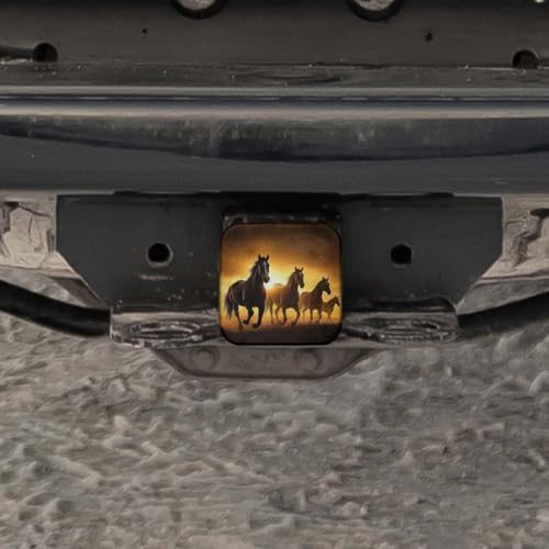 Swono Horses Car Rear Hitch Covers Running Horses Red Glowing Clouds Sunset - Image 5
