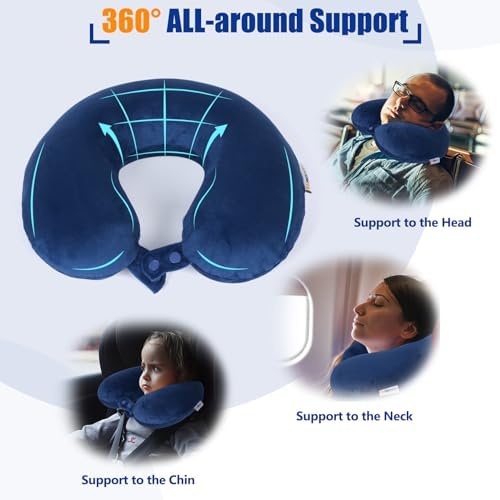 SAIREIDER Travel Pillow 100% Memory Foam Airplanes Neck Pillows -Prevent The - Image 3