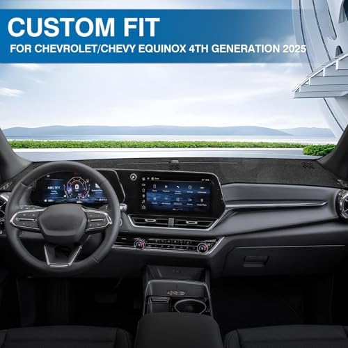 KUST Black Dash Cover for Chevrolet/Chevy Equinox 2025 2026 Polyester Dashboard - Image 3
