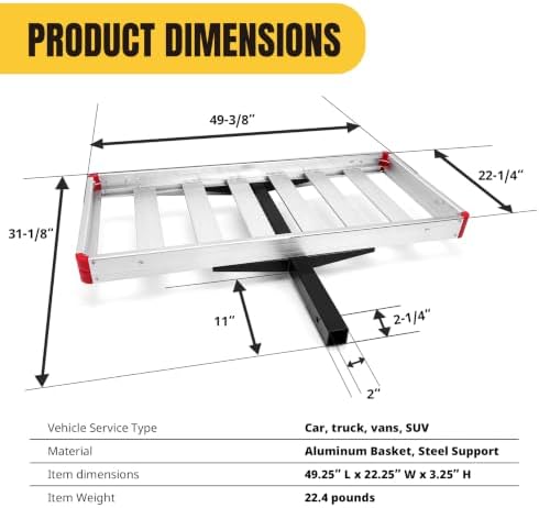 MaxxHaul Hitch Mount Aluminum Cargo Carrier - Image 2